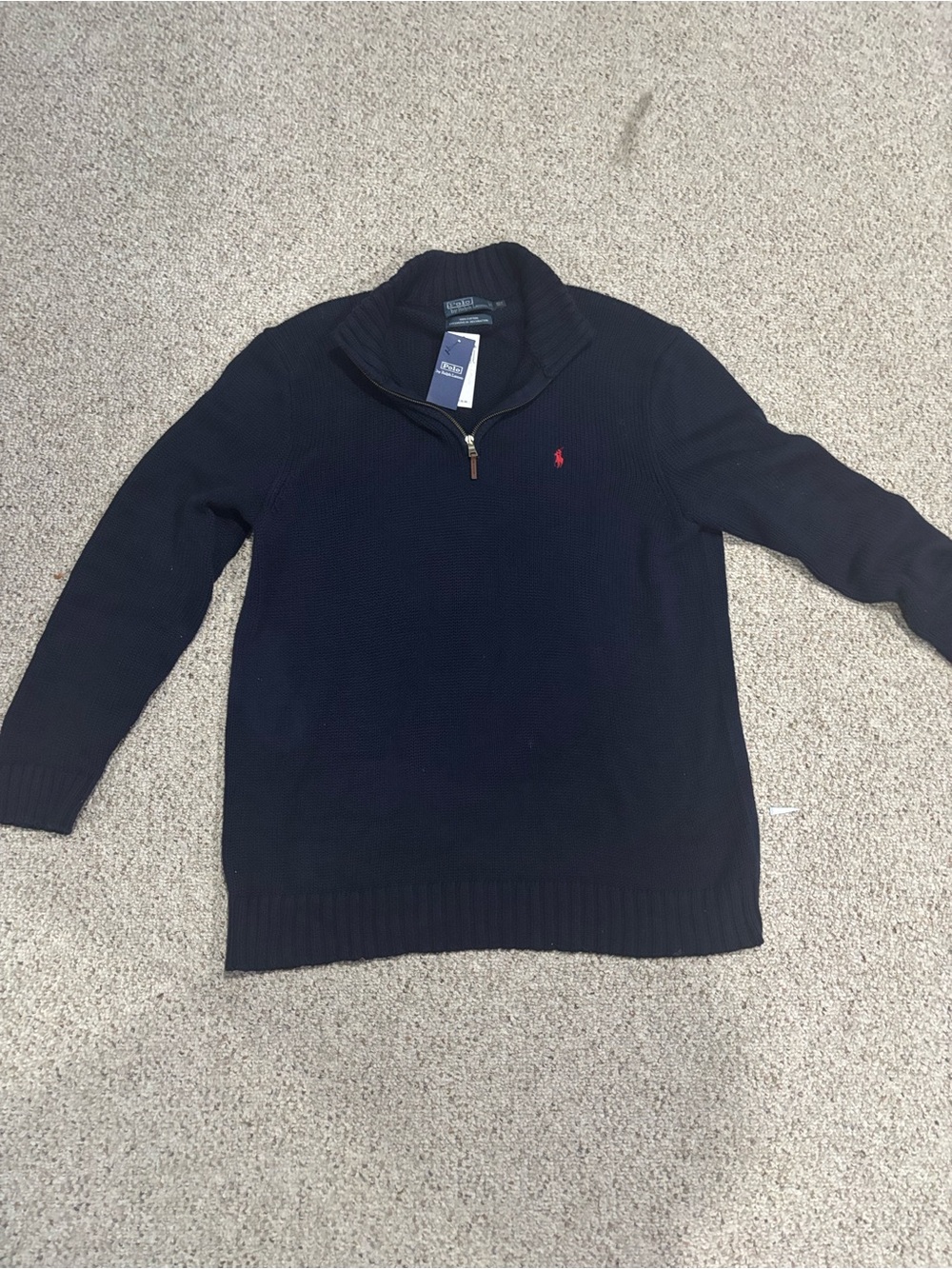 Polo Ralph Lauren Men’s Exclusive Cotton Navy Quarter Zip - Size XLT - NWT